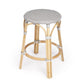 HomeRoots Grey And White Rattan Counter Stool