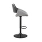 HomeRoots Grey Faux Leather Adjustable Black Swivel Bar Stool