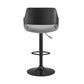 HomeRoots Grey Faux Leather Adjustable Black Swivel Bar Stool