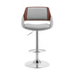 HomeRoots Grey Faux Leather Adjustable Chrome Swivel Bar Stool