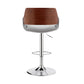 HomeRoots Grey Faux Leather Adjustable Chrome Swivel Bar Stool