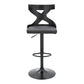 HomeRoots Grey Faux Leather Stylish Curved Back Bar Stool