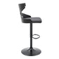 HomeRoots Grey Faux Leather Stylish Curved Back Bar Stool