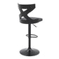 HomeRoots Grey Faux Leather Stylish Curved Back Bar Stool