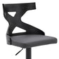 HomeRoots Grey Faux Leather Stylish Curved Back Bar Stool
