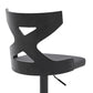 HomeRoots Grey Faux Leather Stylish Curved Back Bar Stool
