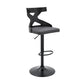 HomeRoots Grey Faux Leather Stylish Curved Back Bar Stool