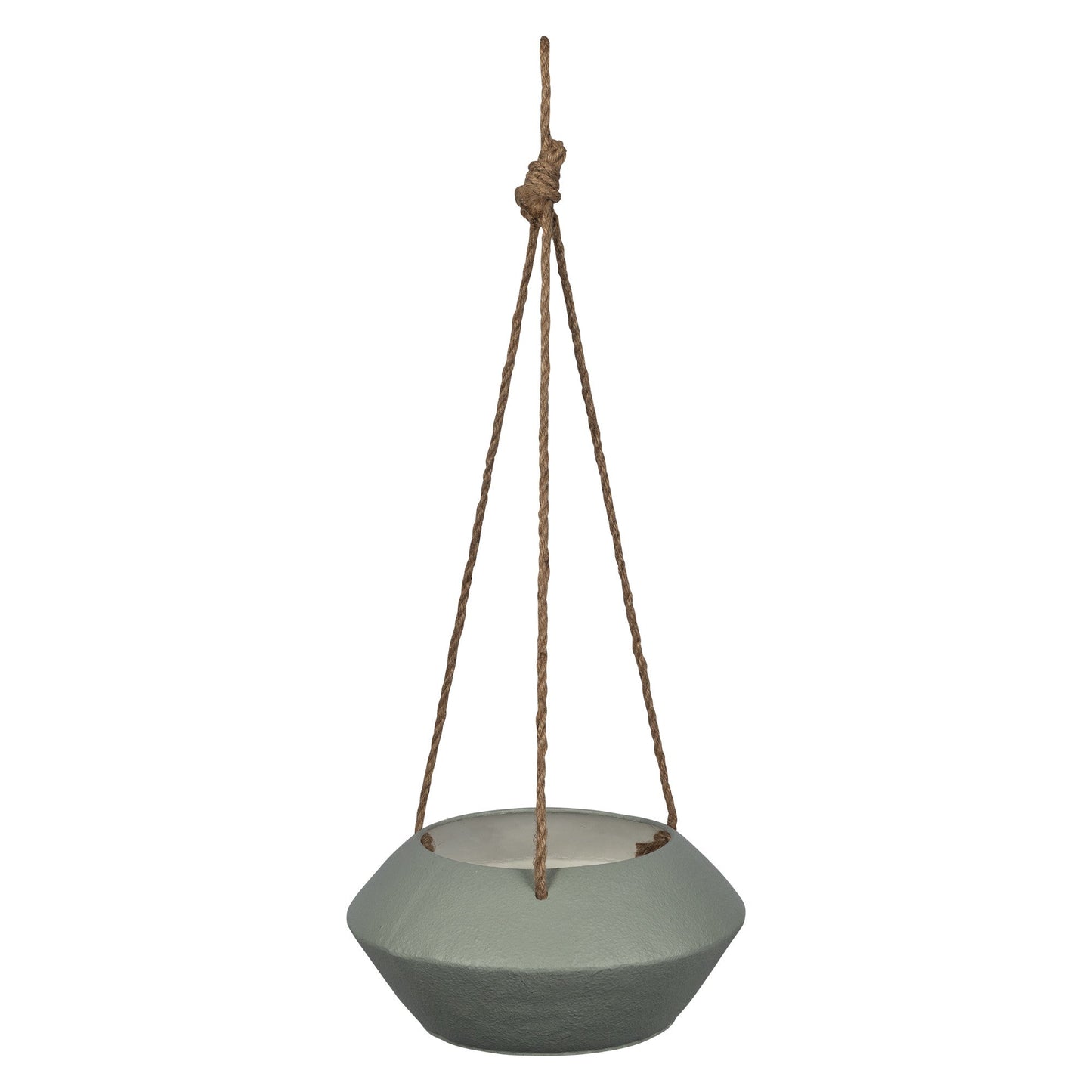 HomeRoots Grey Metal Hanging Rope Planter