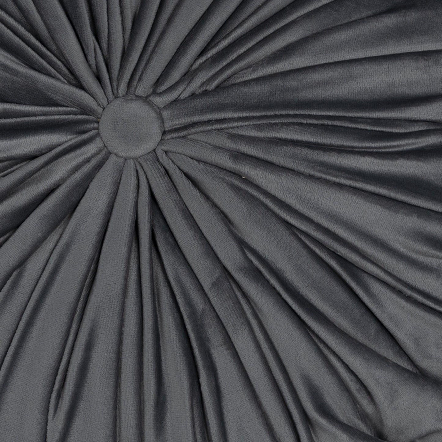 HomeRoots Grey Round Tufted Velvet Pillow