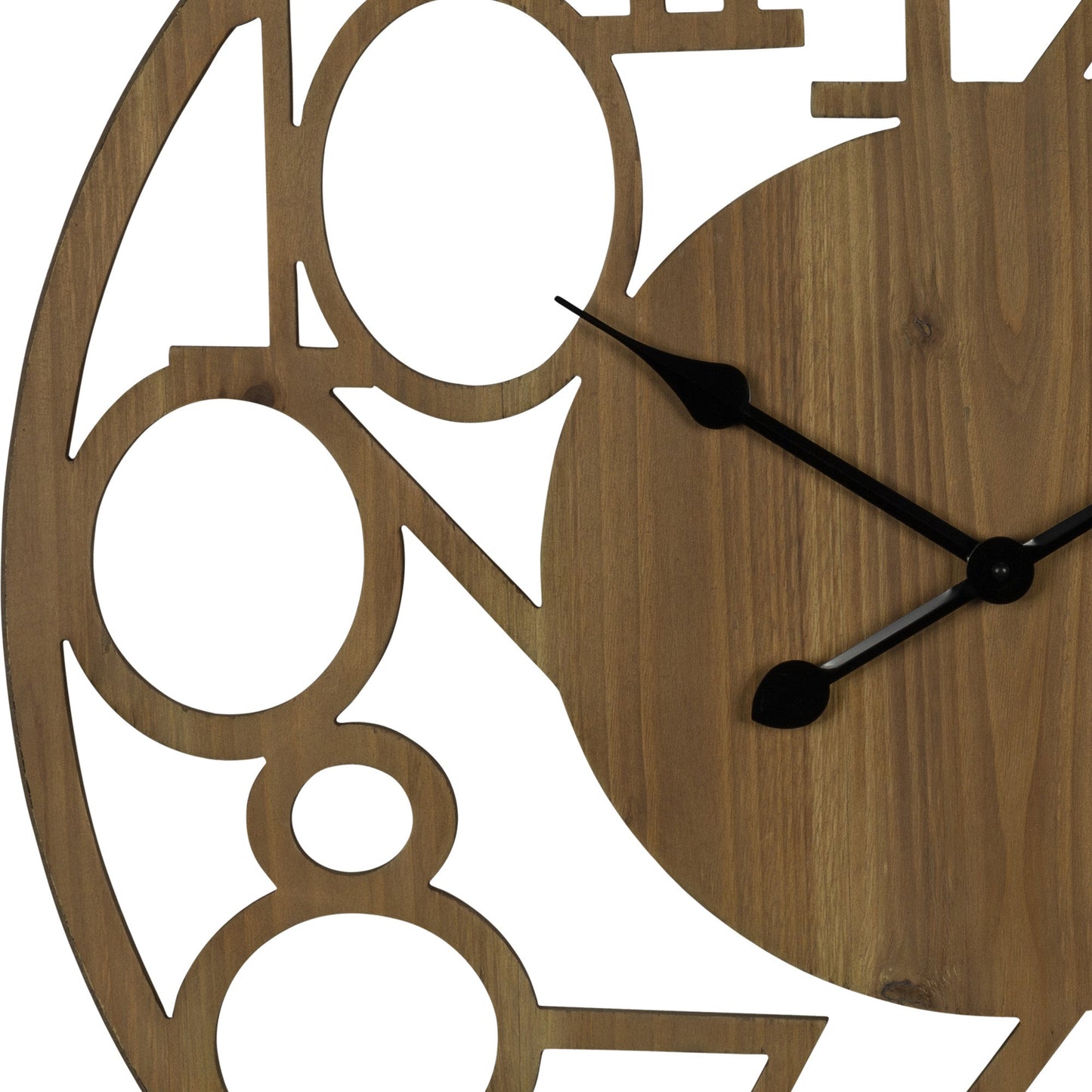 HomeRoots Hand Crafted Modern Natural Wood Wall Clock