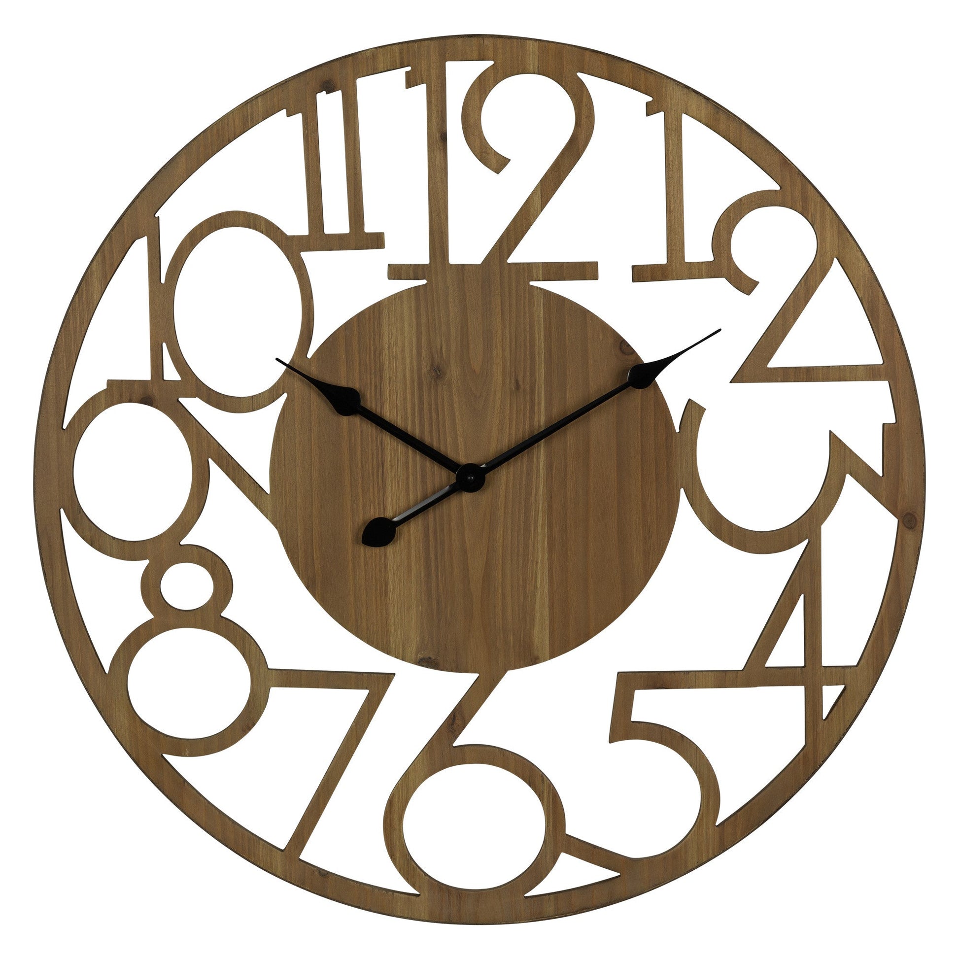 HomeRoots Hand Crafted Modern Natural Wood Wall Clock