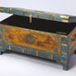 HomeRoots Hand Painted Brass Inlay Storage Trunk