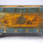 HomeRoots Hand Painted Brass Inlay Storage Trunk