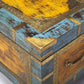 HomeRoots Hand Painted Brass Inlay Storage Trunk