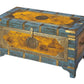HomeRoots Hand Painted Brass Inlay Storage Trunk