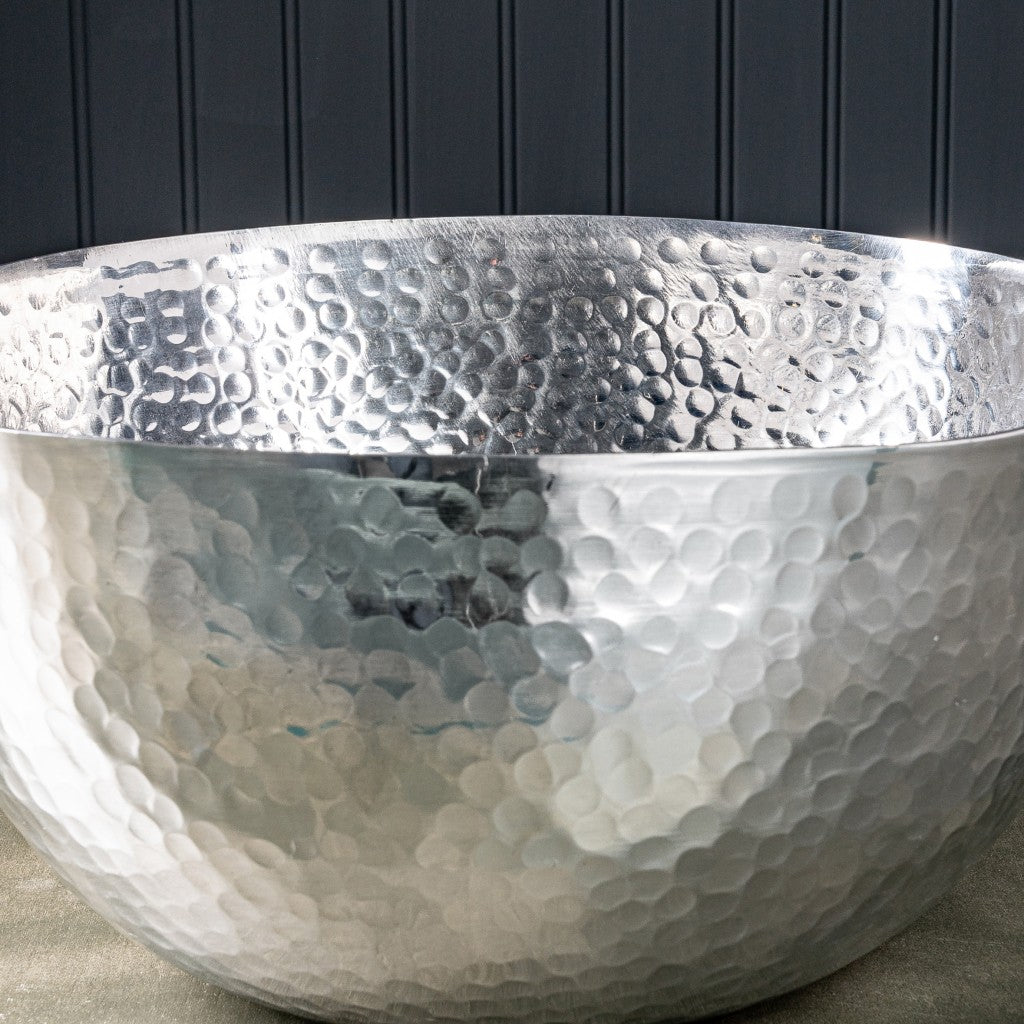 HomeRoots Handcrafted Hammered Square Centerpiece Bowl With Stainless Steel Finish