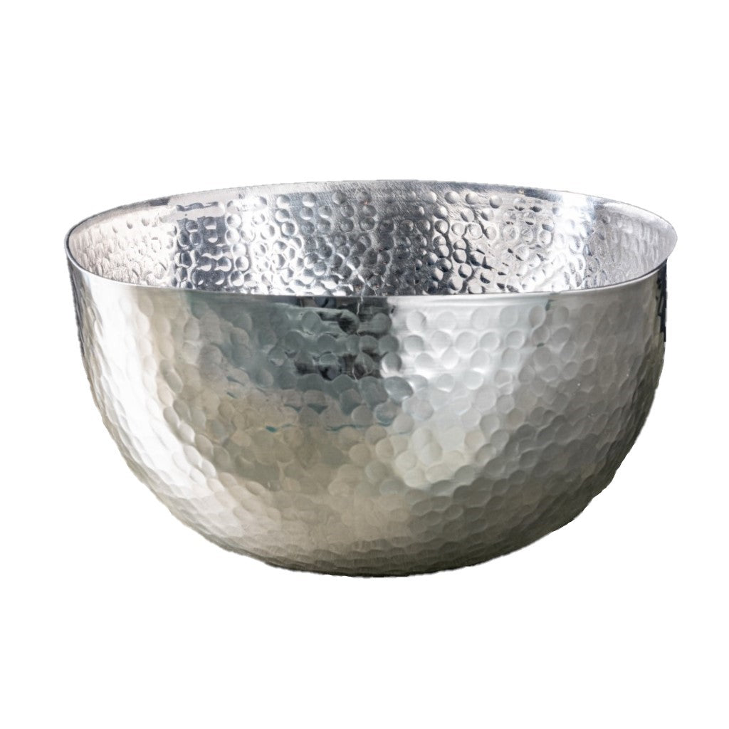 HomeRoots Handcrafted Hammered Square Centerpiece Bowl With Stainless Steel Finish