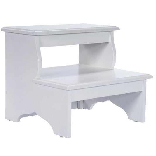 HomeRoots Handcrafted White Step Stool