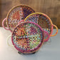 HomeRoots Handmade Rainbow Round Nesting Jute Trays in Set of 3
