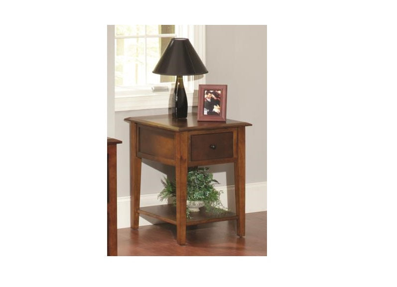 HomeRoots Hardwood End Table in Tobacco Finish