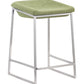 HomeRoots Heathered Green And Stainless Indented Counter Stools in Set of 2