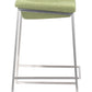 HomeRoots Heathered Green And Stainless Indented Counter Stools in Set of 2