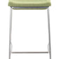 HomeRoots Heathered Green And Stainless Indented Counter Stools in Set of 2