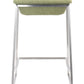 HomeRoots Heathered Green And Stainless Indented Counter Stools in Set of 2