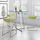 HomeRoots Heathered Green And Stainless Indented Counter Stools in Set of 2
