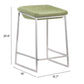 HomeRoots Heathered Green And Stainless Indented Counter Stools in Set of 2