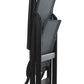 HomeRoots High Back Chair With Black Steel Frame And Obsidian Duo Fabric