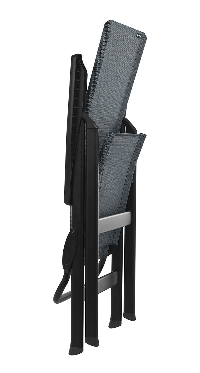 HomeRoots High Back Chair With Black Steel Frame And Obsidian Duo Fabric