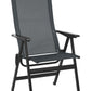 HomeRoots High Back Chair With Black Steel Frame And Obsidian Duo Fabric