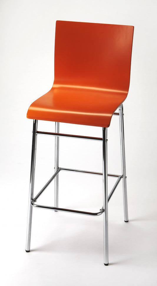 HomeRoots High Orange Bar Stool