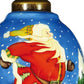 HomeRoots Ice Skating Santa Hand Painted Mouth Blown Glass Ornament