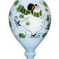 HomeRoots Ice Skating Shamrock Snowman Hand Painted Mouth Blown Glass Ornament