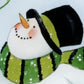 HomeRoots Ice Skating Shamrock Snowman Hand Painted Mouth Blown Glass Ornament