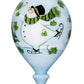 HomeRoots Ice Skating Shamrock Snowman Hand Painted Mouth Blown Glass Ornament