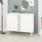 HomeRoots Iko Modern Sideboard Double Door Cabinet in White Finish