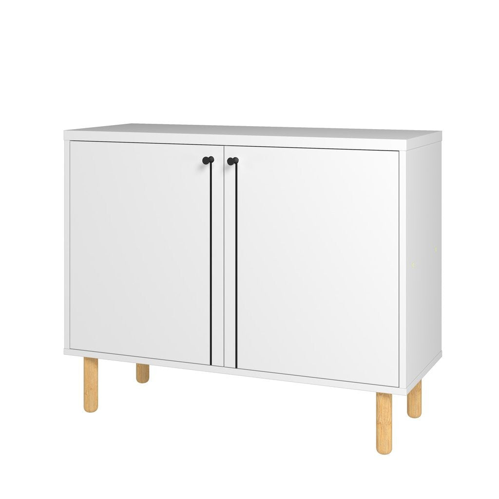 HomeRoots Iko Modern Sideboard Double Door Cabinet in White Finish
