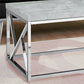 HomeRoots Industrial Chic Gray Faux Cement and Chrome Coffee Table