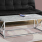 HomeRoots Industrial Chic Gray Faux Cement and Chrome Coffee Table