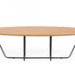 HomeRoots Industrial Large Oak and Black Powder Metal Coffee Table