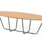 HomeRoots Industrial Large Oak and Black Powder Metal Coffee Table