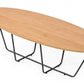 HomeRoots Industrial Large Oak and Black Powder Metal Coffee Table
