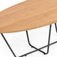 HomeRoots Industrial Large Oak and Black Powder Metal Coffee Table