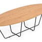 HomeRoots Industrial Large Oak and Black Powder Metal Coffee Table