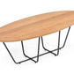 HomeRoots Industrial Small Oak Coffee Table With Black Powder Coated Metal Base