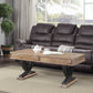 HomeRoots Industrial Style Coffee Table With Black Accents and Antiqued Oak Finish