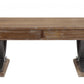 HomeRoots Industrial Style Coffee Table With Black Accents and Antiqued Oak Finish